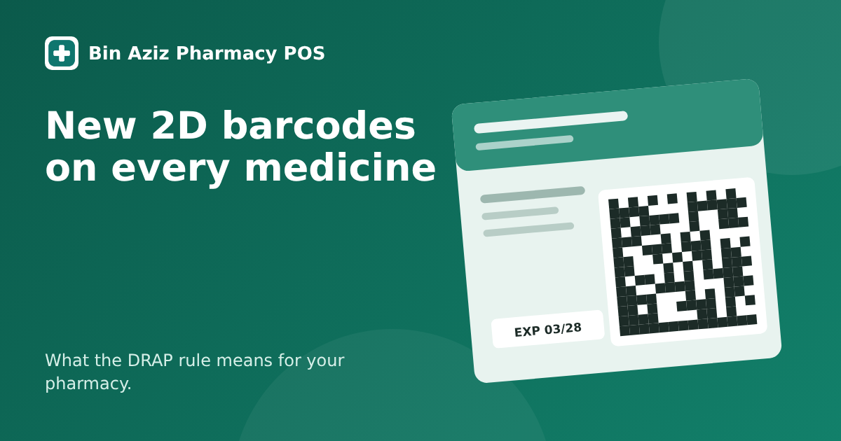 A medicine box with a square 2D barcode printed on it
